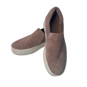VINCE Womens Warren Suede Platform Casual Slip on Sneakers Hydrangea Size 6.5M